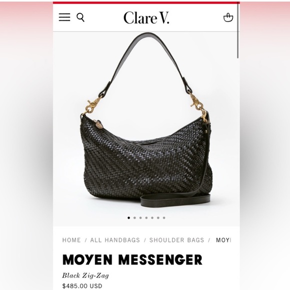 Clare V Black Zig-Zag Moyen Messenger - Picture 1 of 8